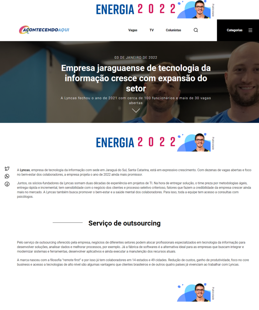 Acontecendo aqui - Lyncas